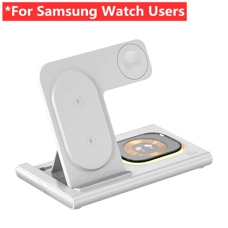 3 in 1 Wireless Charger Stand Pad for Iphone 15 14 13 12 Samsung S23 S22 Galaxy Watch 5 4 Active Buds Fast Charging Dock Station