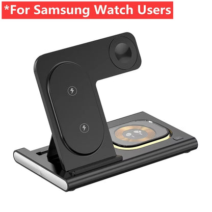 3 in 1 Wireless Charger Stand Pad for Iphone 15 14 13 12 Samsung S23 S22 Galaxy Watch 5 4 Active Buds Fast Charging Dock Station