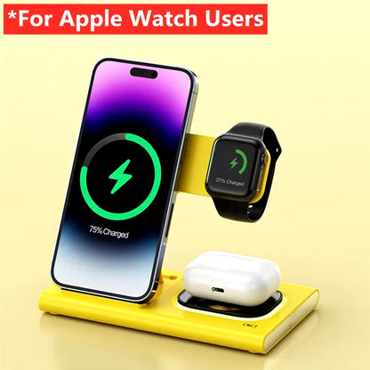 3 in 1 Wireless Charger Stand Pad for Iphone 15 14 13 12 Samsung S23 S22 Galaxy Watch 5 4 Active Buds Fast Charging Dock Station