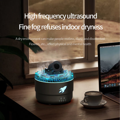 Creative Volcanic Crack Light Artillery Air Humidifier Aromatherapy Diffuser for Home Desktop Ring Spray Electric Aroma Diffuser