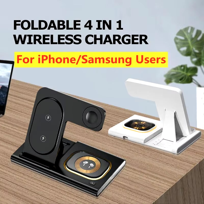 3 in 1 Wireless Charger Stand Pad for Iphone 15 14 13 12 Samsung S23 S22 Galaxy Watch 5 4 Active Buds Fast Charging Dock Station